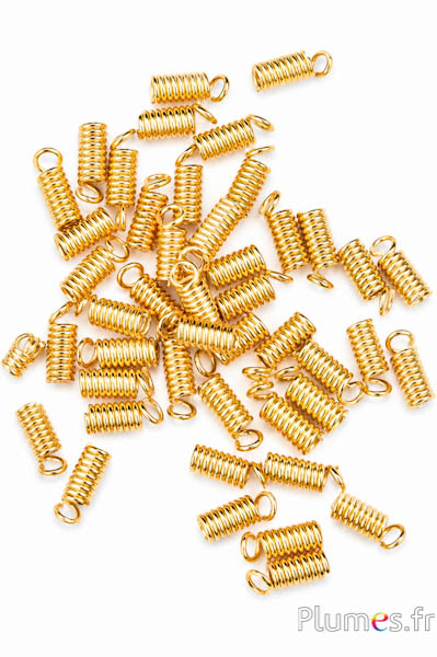 Ressorts métalliques - longueur 10 mm - doré